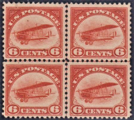 US C1 Airmail F - VF NH Centerline Block - Nice Color cv $275
