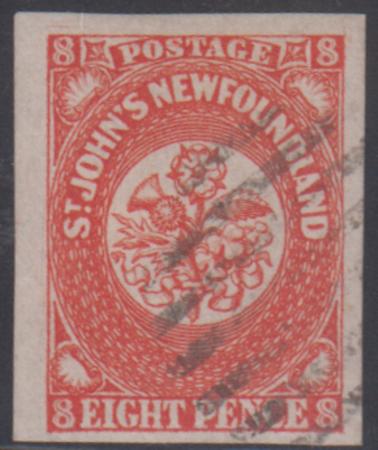 Newfoundland 8 VF - XF Used, 4 Large Margins Beautiful! PFC cv $475
