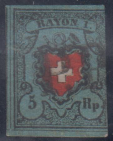 Switzerland 5 Ave - F 3 Large Margins, In at Right Thins cv $1,250