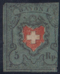 Switzerland 5 Ave Unused Presentable but faulty, cv $5,250
