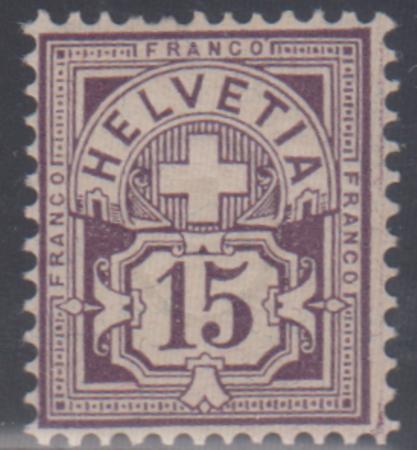 Switzerland 76b F - VF NH Pristine - Control Mark I cv $925