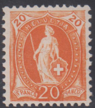 Switzerland 82c F - VF NH Pristine Color + Gum, 2 Swiss Certs, cv $1,650