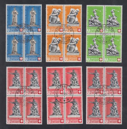 Switzerland B100-4 + 20c Shade - Used Dull Gum, 2 values w/ Augol Cancels