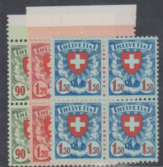 Switzerland 200-02b VF - XF Mint NH Smooth Chalky Paper cv $170