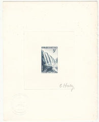 Burkina Faso 139 1965 Artist Die Proof in Dark Blue, Waterfall