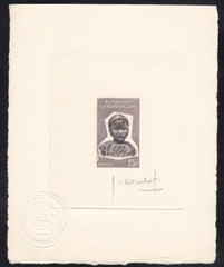 Central Africa 36 Artist Die Proof in Gray, Child