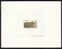 Central Africa 105 Artist Die Proof in Olive, Buldozer, Farming