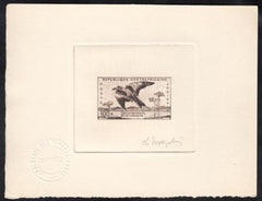 Central Africa C1 Artist Die Proof in Sepia, Bird