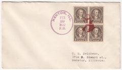 US IIinois, Henton 704 Fancy Cancel Cover, George Washington
