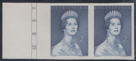 Liechtenstein 357a XF Mint NH Imperf Pair - Left Sheet Margin cv $1,750