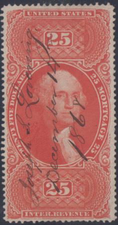 US R100c Revenue VF Used Sound Dec. 14, 1868 Pen Cancel - Lovely Color cv $250