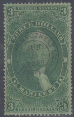 US R86c Revenue VF Used Brown Brothers + Co. S-O-N Cancel - Beautiful! cv $55