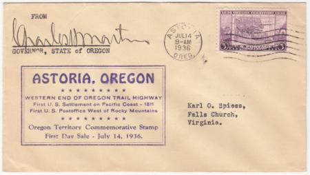 US 783 FDC Signed by Governor Charles H. Martin