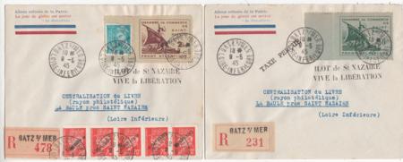 French Area - St. Nazaire Set of 2 Registered Covers with Yvert 1 & 2