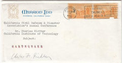 US 997 on Cover Signed by Dr. Charles F. Richter, Creater of Richter Scale