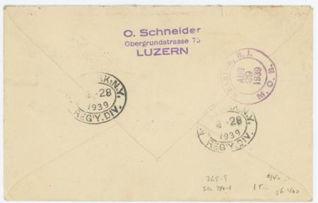 Switzerland 268-269 FDC Sent Registered from Luzern to USA