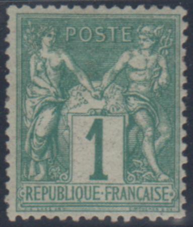 France 64 VF Mint Hinged Some Dull Gum, Deep Green Shade, cv $125+