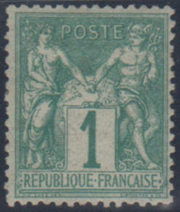 France 64 VF Mint Hinged Some Dull Gum, Deep Green Shade, cv $125+