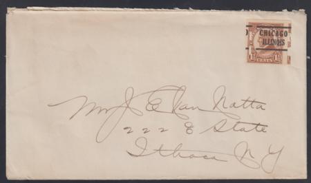 US 576 Chicago, IL Precancel Schermack on Cover to Ithica, NY; Perfs off Center, cv $250