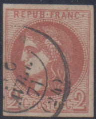 France 39a F - VF + Used 3 Large Margins, Fine Left - Marvelous Color cv $1,110