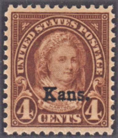 US 662 XF NH Kansas Overprint Intense Rich Color