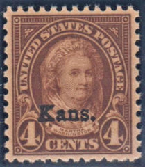 US 662 VF - XF NH Kansas Overprint Deep Rich Color