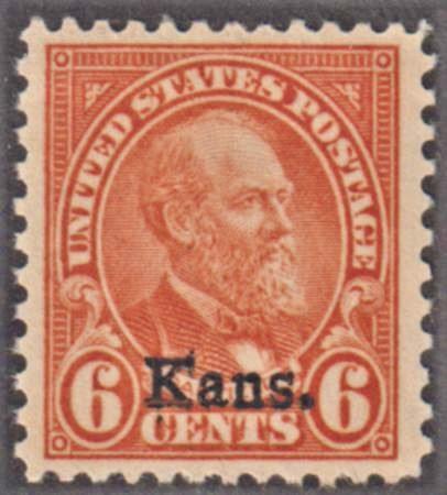 US 664 XF NH Kansas Overprint Jumbo Margin