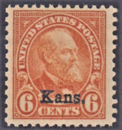 US 664 VF - XF NH Kansas Overprint Jumbo Margin - PSE Cert