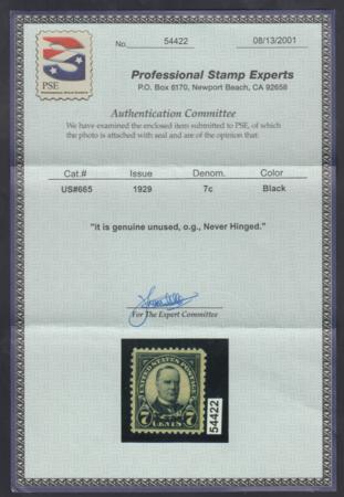 US 665 XF NH Kansas Overprint Huge Margins for Issue - PSE Cert