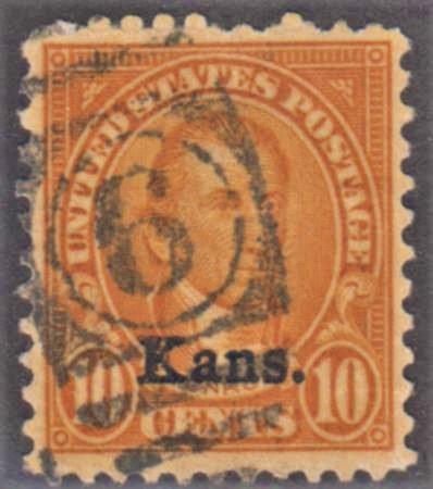US 668 XF Used Kansas Overprint