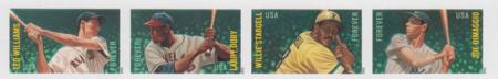 US 4694a-97c Modern Imperf Baseball Bk Strip of 4