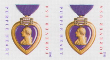 US 4704a Modern Imperf Purple Heart Pair