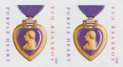 US 4704a Modern Imperf Purple Heart Pair