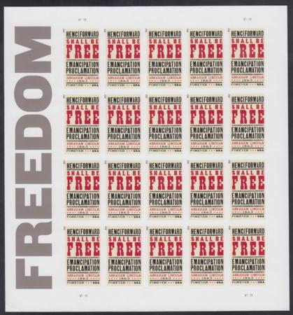 US 4721a Modern Imperf Emancipation Sheet