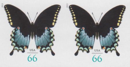 US 4736a Modern Imperf Spicebush Swallowtail Pair