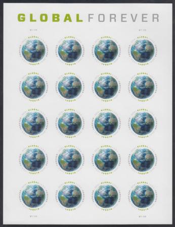 US 4740a Modern Imperf Global Forever Sheet