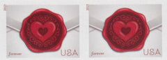 US 4741a Modern Imperf Love-Sealing Wax Pair