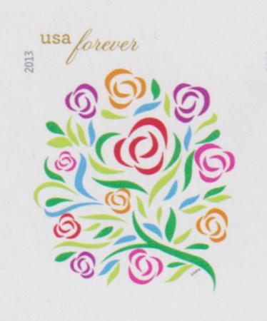 US 4764b Modern Imperf Wedding Bouquet Single