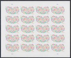 US 4765b Modern Imperf Yes I Do Flowers Sheet