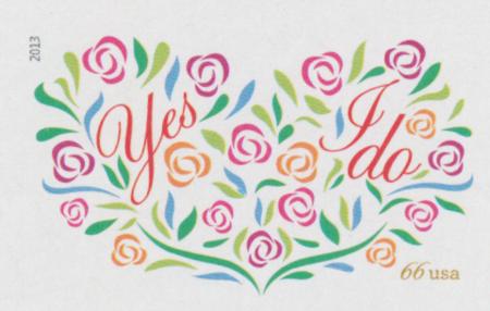 US 4765b Modern Imperf Yes I Do Flowers Single