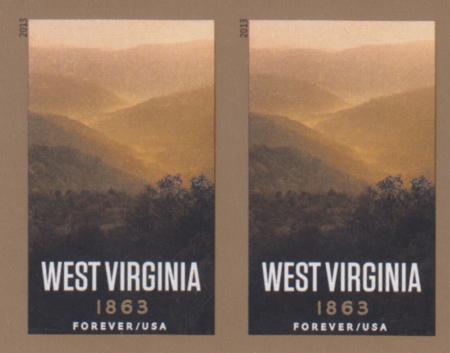 US 4790a Modern Imperf West Virginia Pair