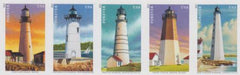 US 4791-95b Modern Imperf Lighthouses V.Strip Of 5