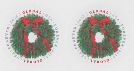 US 4814a Modern Imperf Wreath Global Forever Pair