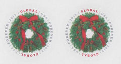 US 4814a Modern Imperf Wreath Global Forever Pair