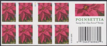 US 4816e Modern Imperf Poinsettia Booklet