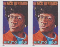 US 4856a Modern Imperf Shirley Chisholm Pair