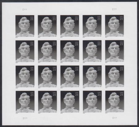 US 4860a Modern Imperf Abraham Lincoln Sheet