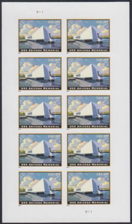 US 4873a Modern Imperf Arizona Memorial Sheet