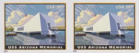 US 4873a Modern Imperf Arizona Memorial Pair