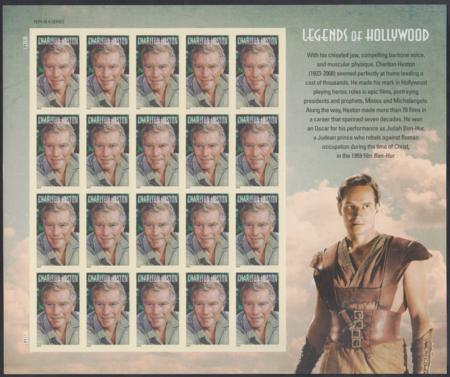 US 4892a Modern Imperf Charlton Heston Sheet